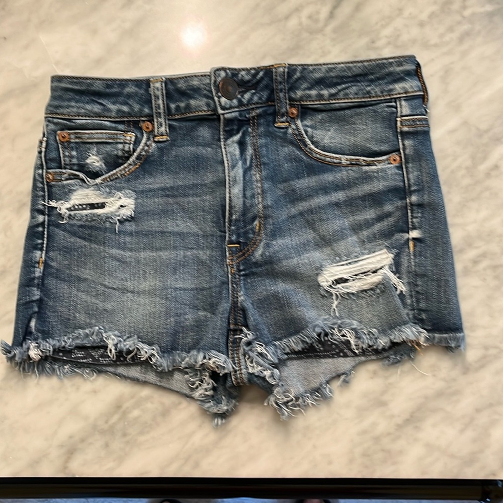 American Eagle Hi Rise Shortie Next Level Stretch Shorts size 6 Exc. condition